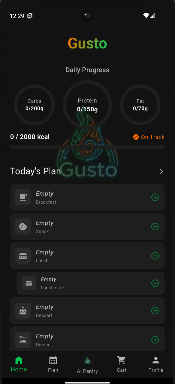 Gusto App Screenshot